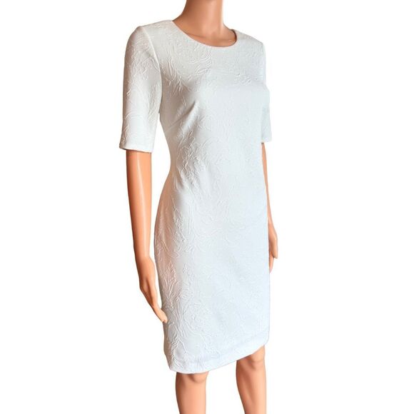 Tommy Hilfiger Women’s White Textured Sheath Dress 4 - Picture 4 of 7